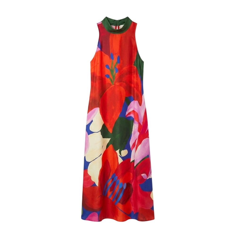 FARM Rio Red Floral Maxi Dress Size Medium - Picture 1 of 11